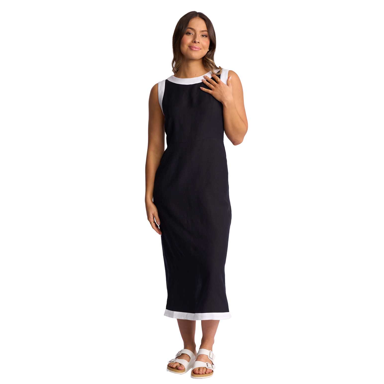 Vassalli Sleeveless Dress With Contrast Trim